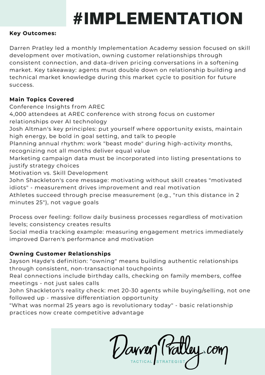 #Implementation Academy Notes May